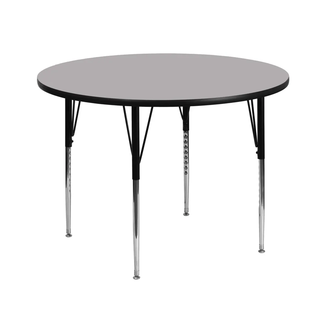 Flash Furniture XU-A42-RND-GY-T-A-GG 42" Round Activity Table, Gray Laminate Top, Adjustable 21-1/8" to 30-1/8" Height