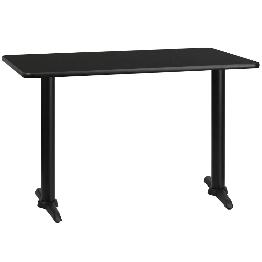 Flash Furniture XU-BLKTB-3048-T0522-GG 48"W x 30"D Rectangular Black Laminate Dining Table