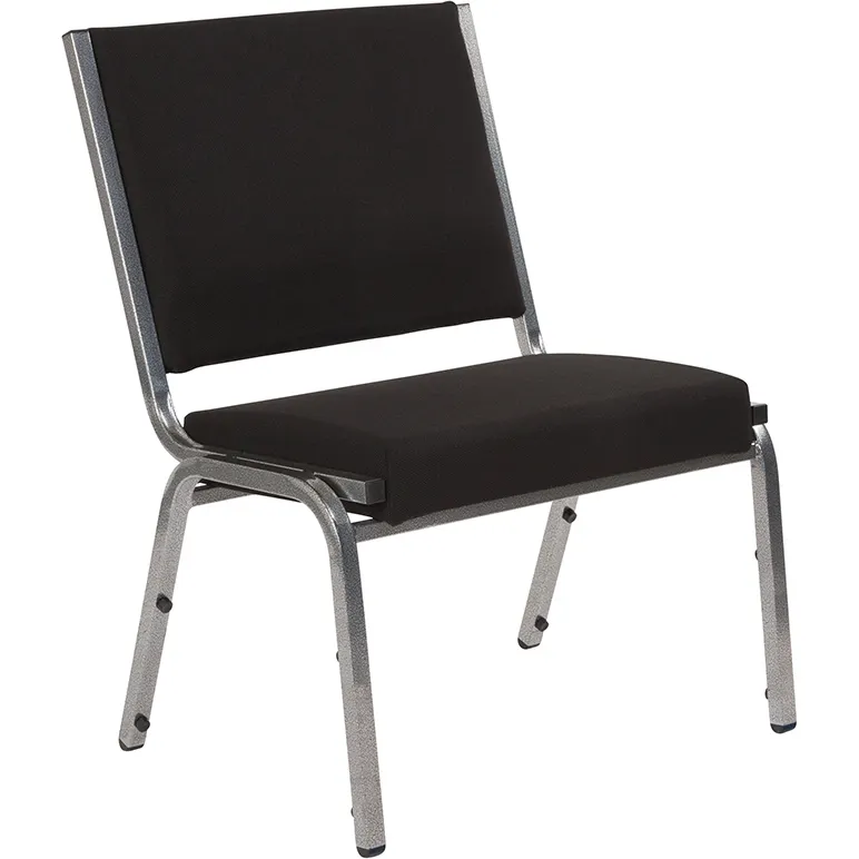 Flash Furniture XU-DG-60442-660-1-BK-GG Hercules Series Bariatric Stacking Chair, 1500 lb. weight capacity, antimicrobial fabric upholstery, black