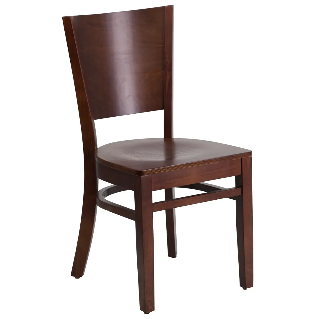 Flash Furniture XU-DG-W0094B-WAL-WAL-GG Lacey Series Restaurant Chair, Solid Wood Back, Walnut Finish Beechwood