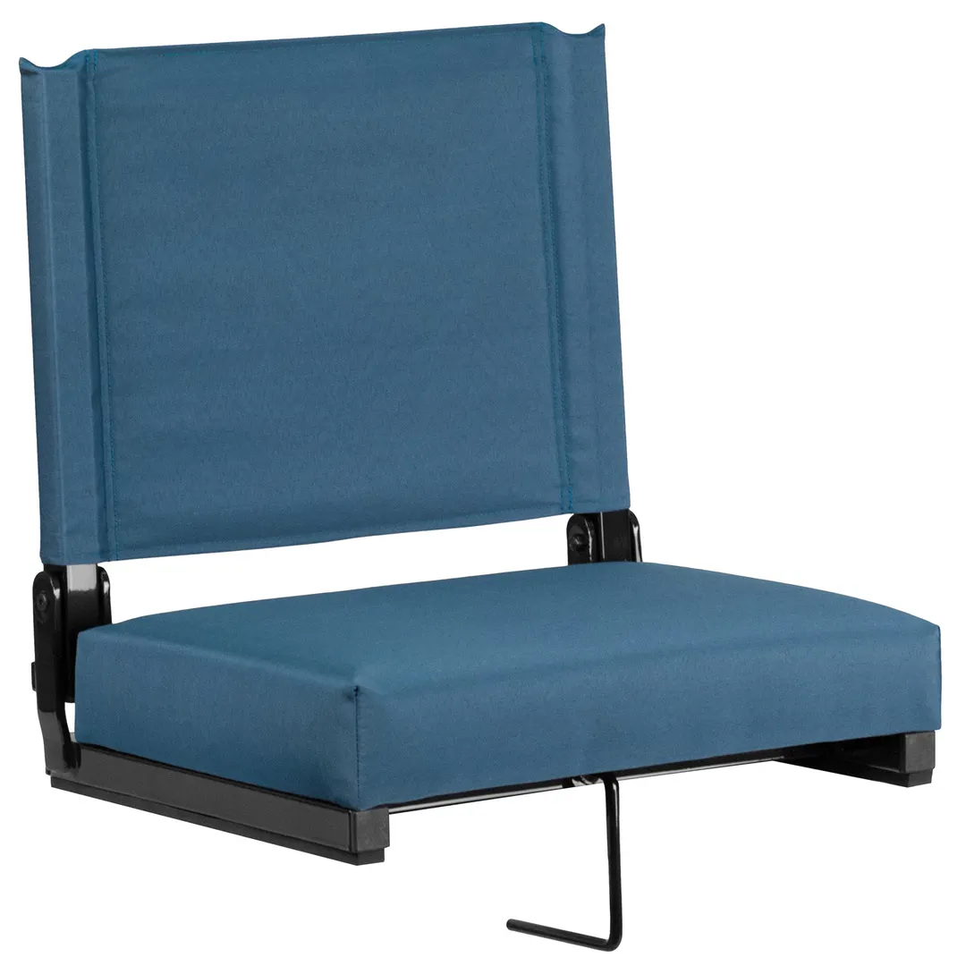 Flash Furniture XU-STA-GN-GG Seat, Teal Cnv/Blk Alum, 500 lbs, Foldable w/ Carry, Hook, CA117 Foam Ind/Out