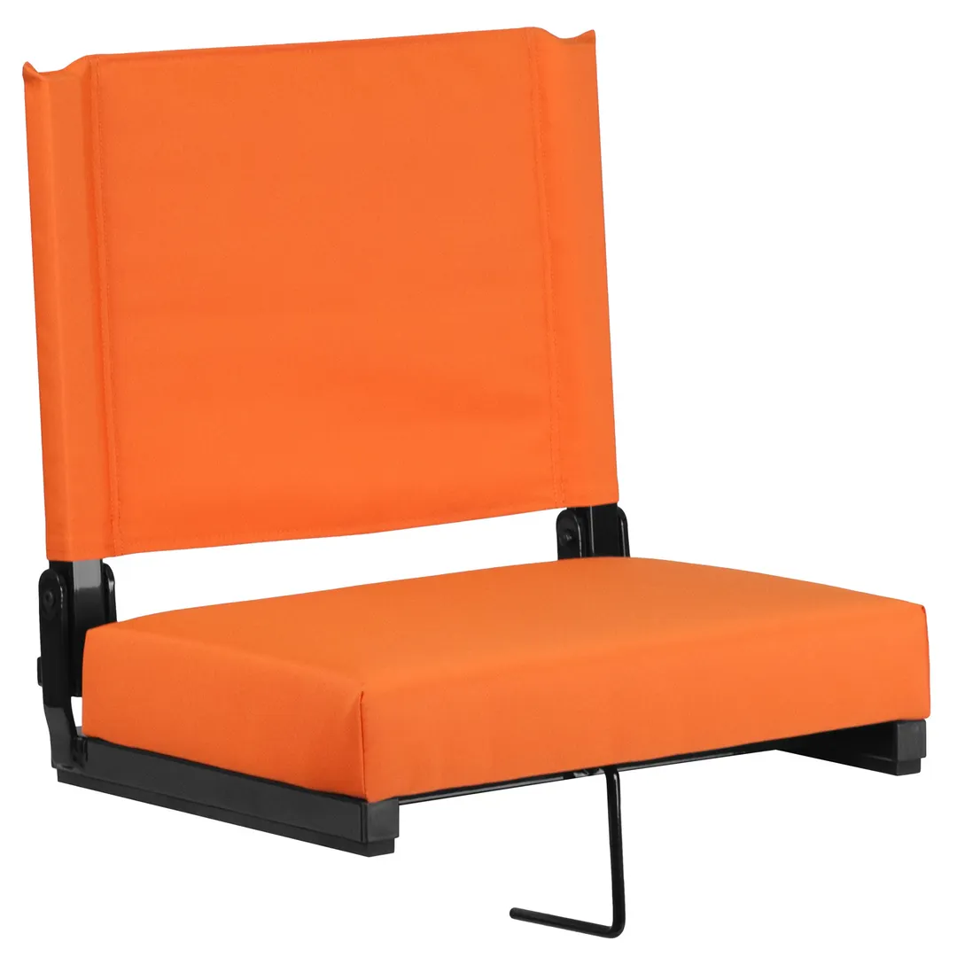 Flash Furniture XU-STA-OR-GG Ultra-Padded Chair, Orange Seat, 500 lbs, Adult, Foldable, Black Aluminum Frame