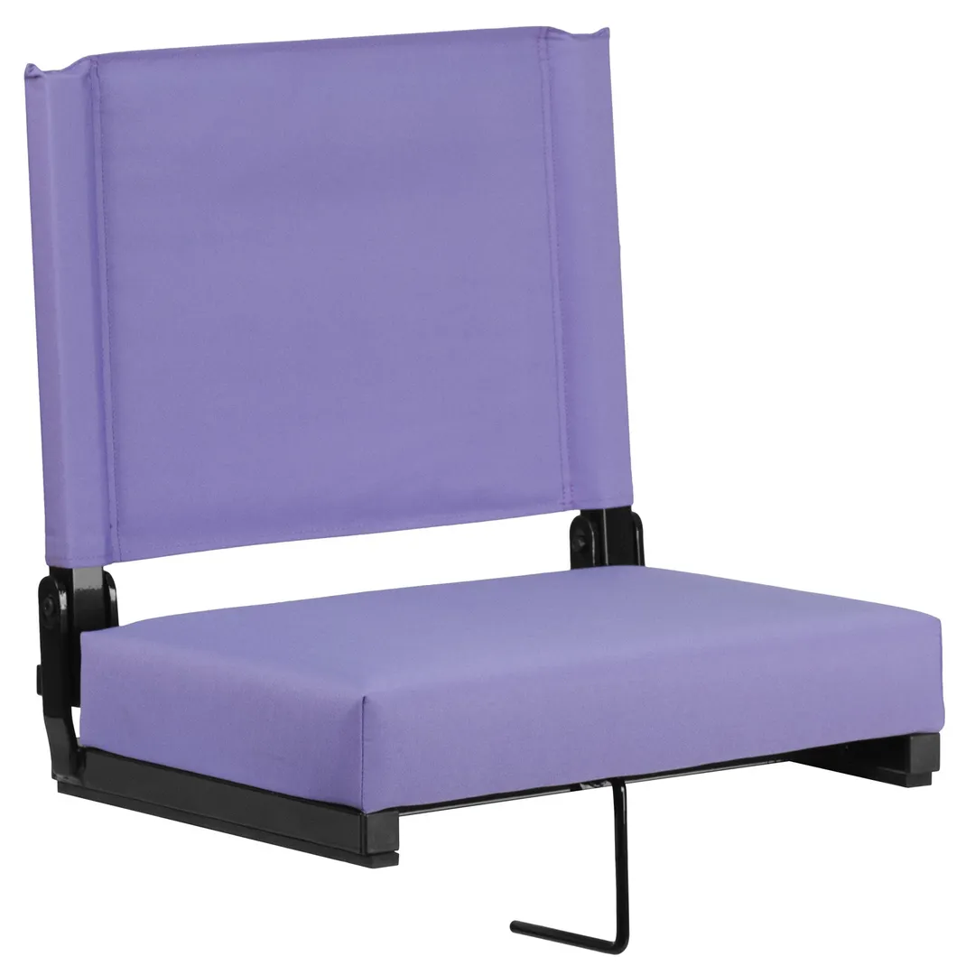 Flash Furniture XU-STA-PUR-GG Padded Folding Chair, 500 lbs, Purple Fabric & Back, Aluminum Frame, CA117 Foam