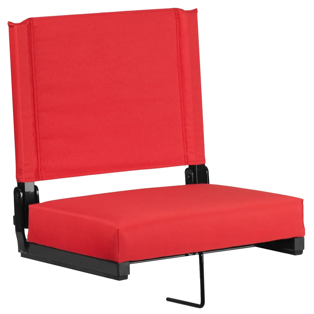 Flash Furniture XU-STA-RED-GG Padded Folding Chair, Red Seat & Back, 500 lbs, Aluminum Frame, CA117 Foam