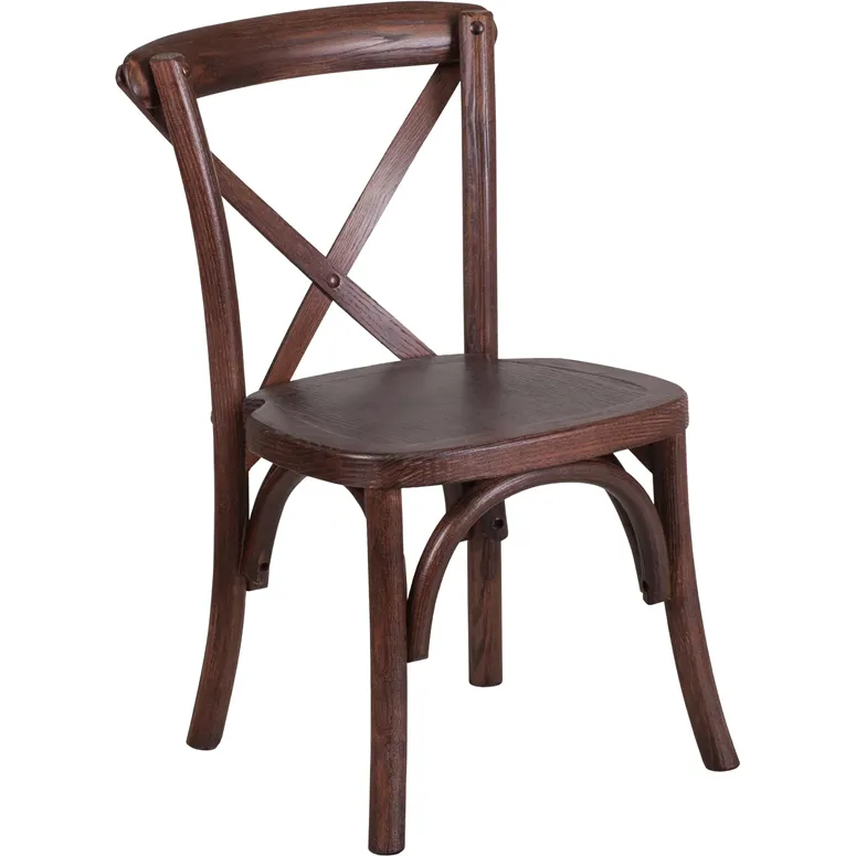 Flash Furniture XU-X-MAH-KID-GG Hercules Kid's Stackable Chair, 200 lb, Criss Cross Back, Ash Wood, Mahogany Finish
