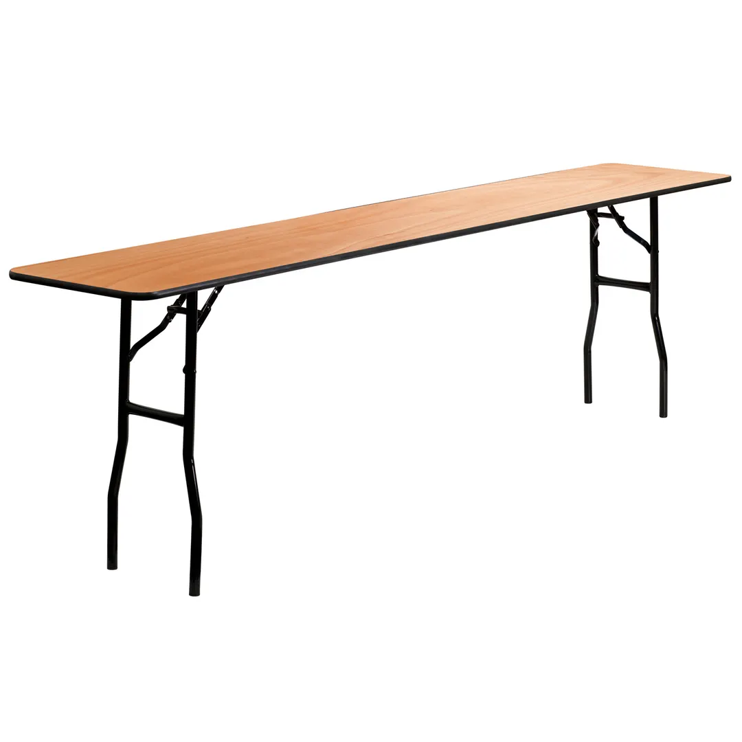 Flash Furniture YT-WTFT18X96-TBL-GG Folding Training Table, 96"W x 18"D x 30-1/4"H, 220 lbs, Rectangular Plywood Top, Black PVC Edge, Steel Legs