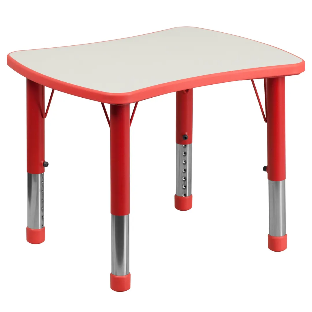 Flash Furniture YU-YCY-098-RECT-TBL-RED-GG Preschool Activity Table, 26-5/8"W x 21-7/8"D, 220 lb. Capacity, Rectangular, Laminate Top, Red/Grey