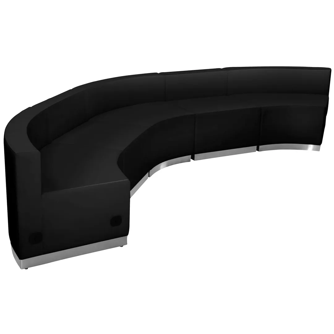 Flash Furniture ZB-803-820-SET-BK-GG Hercules Alon Series Modular Reception Configuration, 144"W, LeatherSoft Upholstery, Black