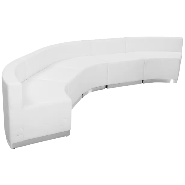 Flash Furniture ZB-803-820-SET-WH-GG Hercules Alon Series Modular Reception Sofa Set, 144"W, LeatherSoft Upholstery, White
