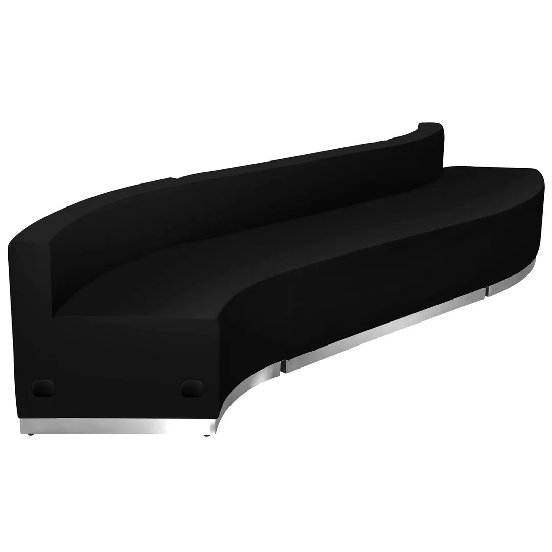 Flash Furniture ZB-803-850-SET-BK-GG Hercules Alon Series Modular Reception Sofa Set, 125.5W, LeatherSoft Upholstery, Black
