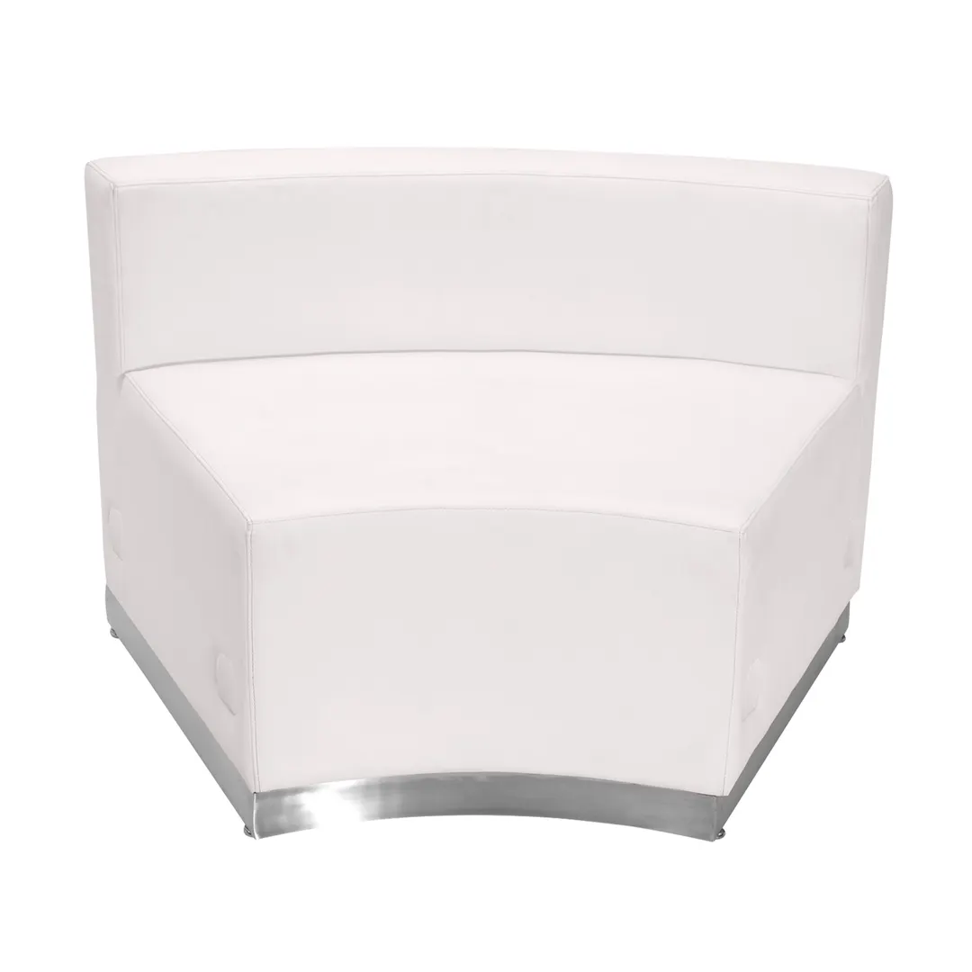 Flash Furniture ZB-803-INSEAT-WH-GG Hercules Alon Concave Chair, Modular, LeatherSoft Upholstery, White