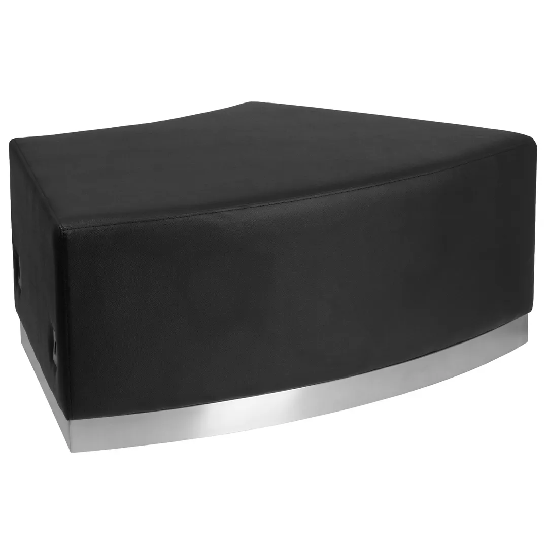 Flash Furniture ZB-803-SEAT-BK-GG Hercules Alon Series Convex Chair, Modular, LeatherSoft Upholstery, Backless, Black, Brushed Stainless Steel