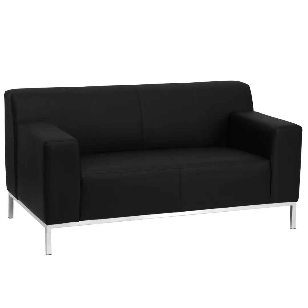 Flash Furniture ZB-DEFINITY-8009-LS-BK-GG Hercules Definity Series Loveseat, 57.75"W x 31"D x 29.25"H, LeatherSoft Upholstery, Black