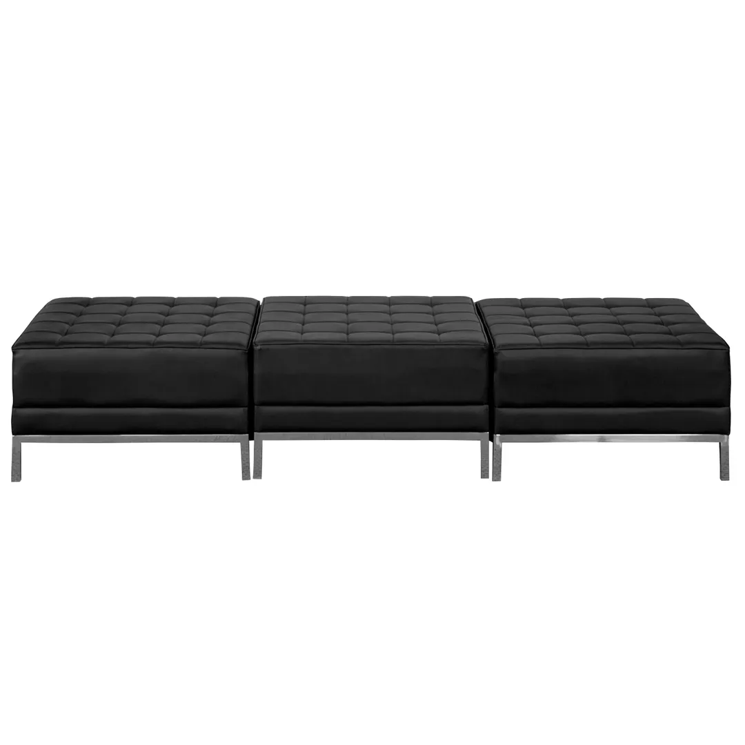 Flash Furniture ZB-IMAG-OTTO-3-GG Hercules Imagination Series 84" Backless Bench, LeatherSoft Upholstery, 3 Ottomans