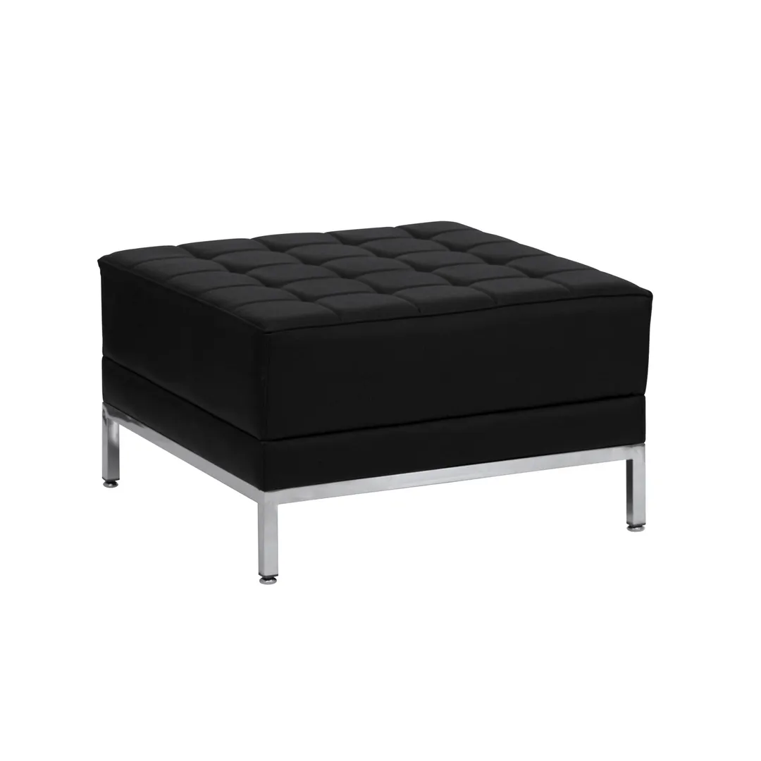 Flash Furniture ZB-IMAG-OTTOMAN-GG Hercules Imagination Series Ottoman, 28x28x17, LeatherSoft, Tufted, Black