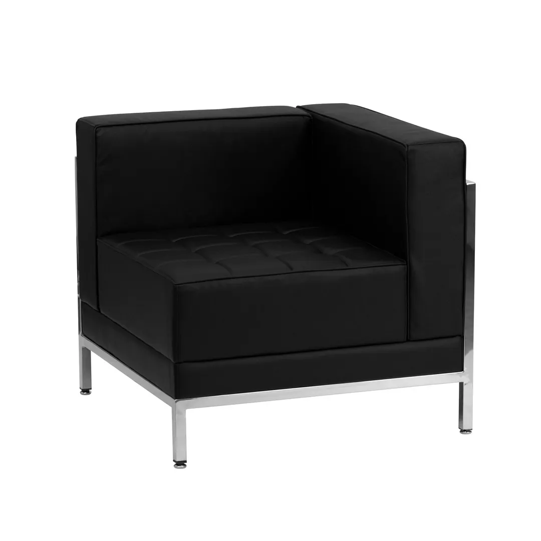 Flash Furniture ZB-IMAG-RIGHT-CORNER-GG Hercules Imagination Series Right Corner Chair, LeatherSoft Upholstery, Stainless Steel Accents