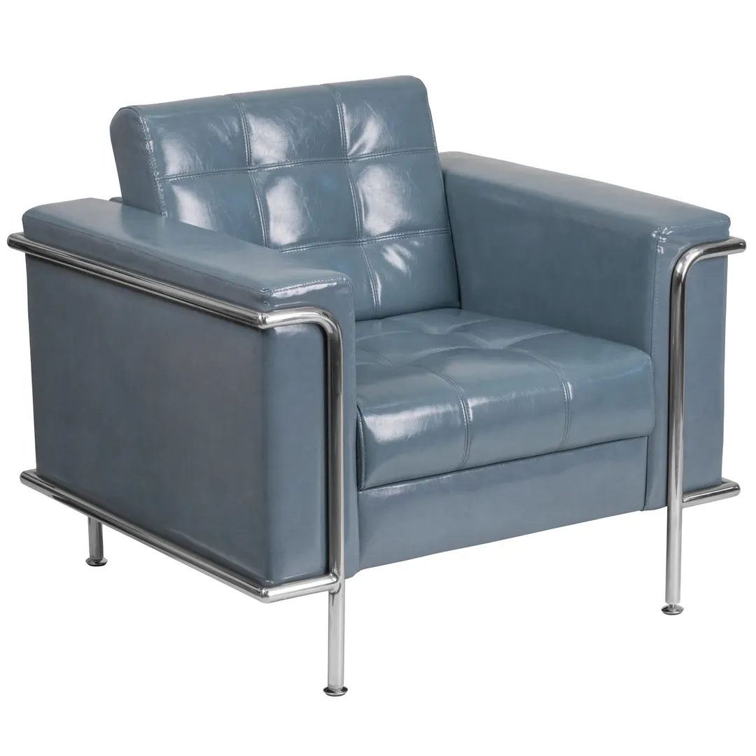 Flash Furniture ZB-LESLEY-8090-CHAIR-GY-GG Hercules Lesley Series Gray LeatherSoft Upholstered Chair