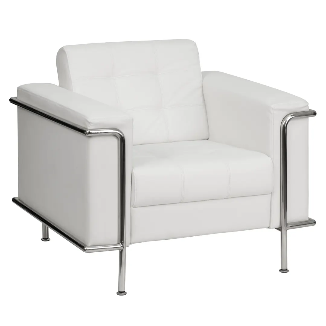 Flash Furniture ZB-LESLEY-8090-CHAIR-WH-GG Hercules Lesley Series White Bonded Leather Chair