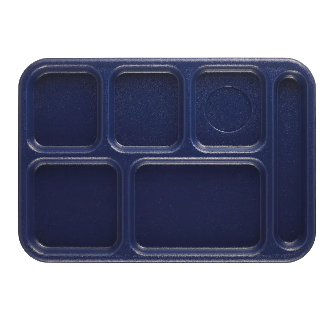 Cambro 10146CW186 - 6-Compartment Tray, 10" x 14-1/2" Polycarbonate, Navy Blue, Dishwasher Safe