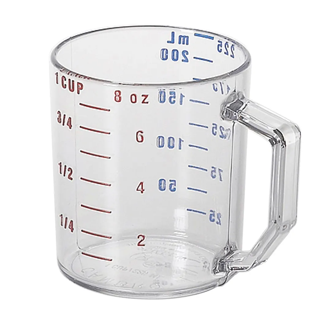 Cambro 25MCCW135 - 1‑Cup Measuring Cup, 8 oz Clear Polycarbonate, Dishwasher Safe