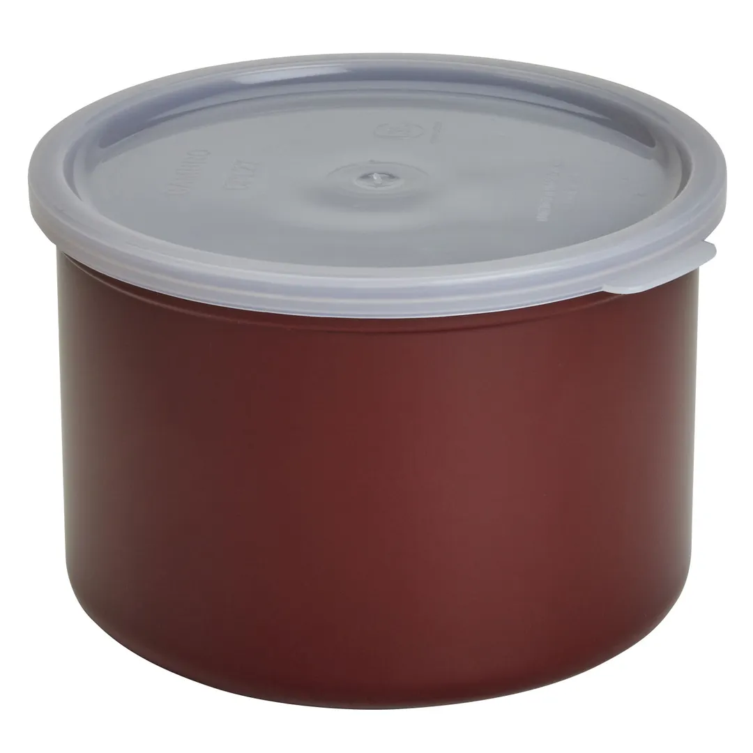 Cambro CP15195 Crock, 1.5 Qt Round, 6-5/8" Dia x 4-5/16" H Polypropylene, Reddish Brown