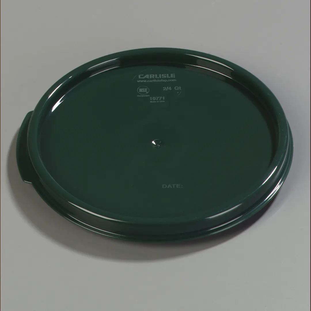 Carlisle 1077108 Storplus Food Storage Lid – 2‑4 Qt. Green, Round, Polypropylene, Date‑Indicator
