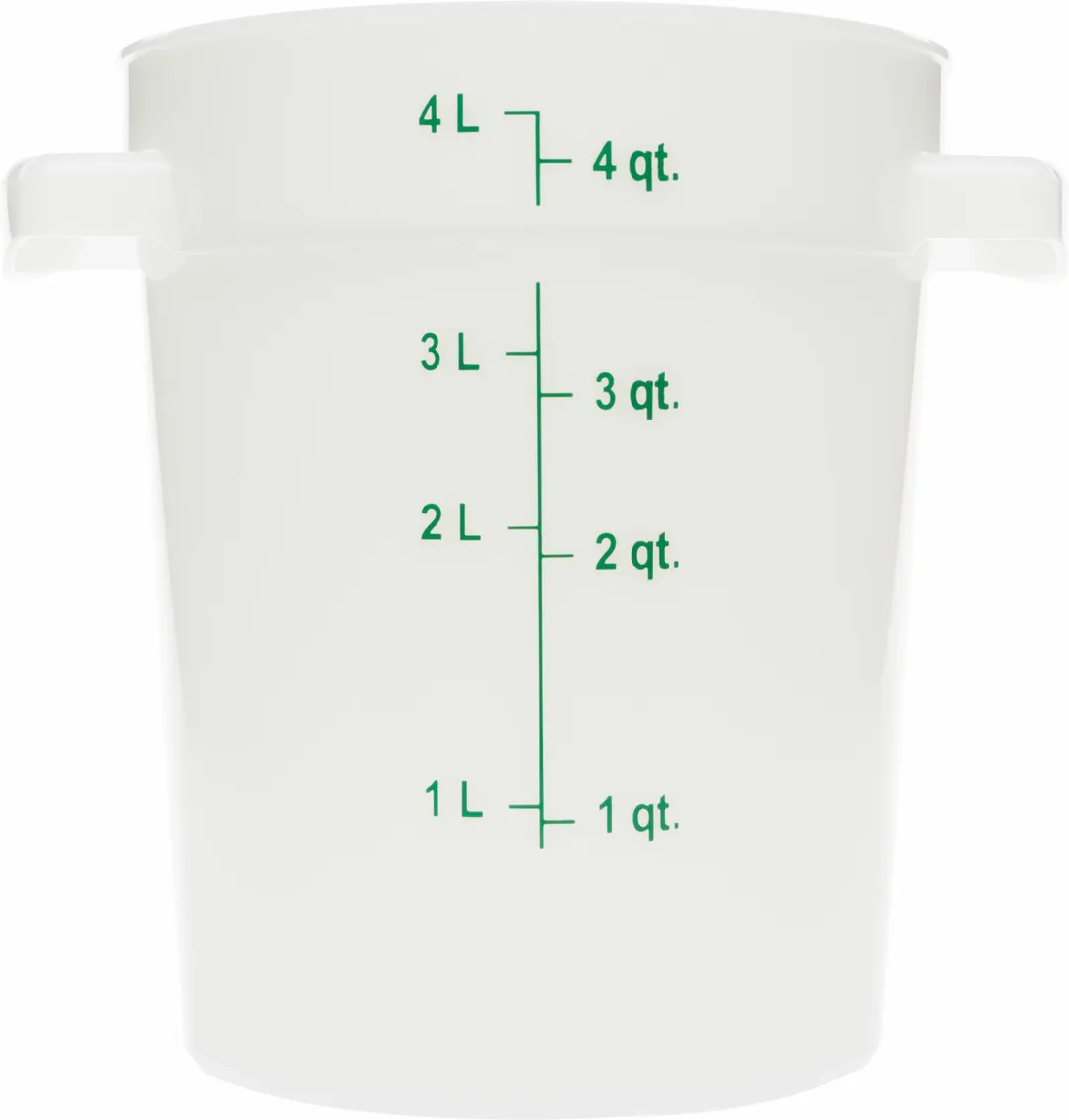 Carlisle 1097402 - StorPlus 4‑Qt Food Storage Container, Polycarbonate, White, NSF, Handles