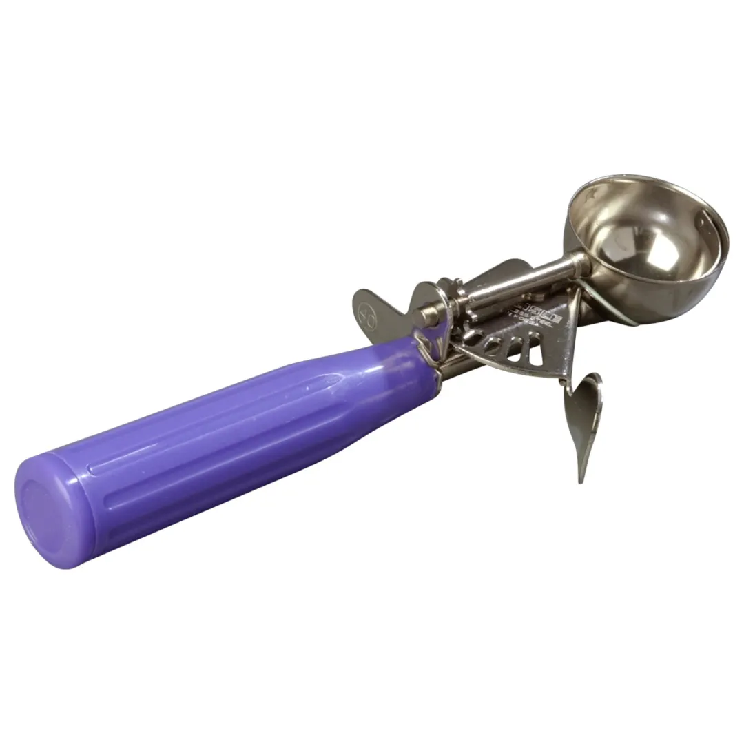 Carlisle 60300-40 Disher, 7/8 oz, 1" Round Bowl, Purple Handle, 18/8 Stainless Steel, NSF