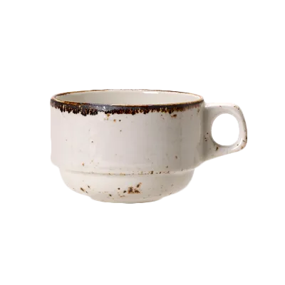 Steelite 11550234 - Stacking Cup 3.5 Oz, 3.5" x 2.6" x 2.0", White Ceramic Oven Safe 530°F - 36/Case