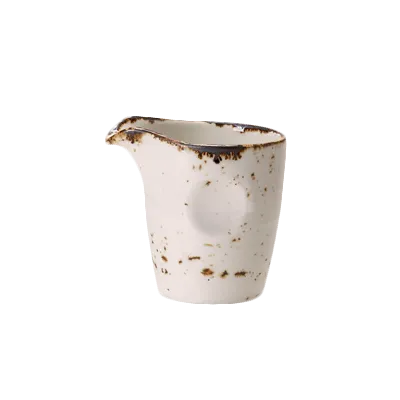 Steelite 11550557 Pourer, 3.0 Oz White Ceramic Pitcher 3.0" x 2.375" x 3.0" Oven Safe 530F - 1 Dozen