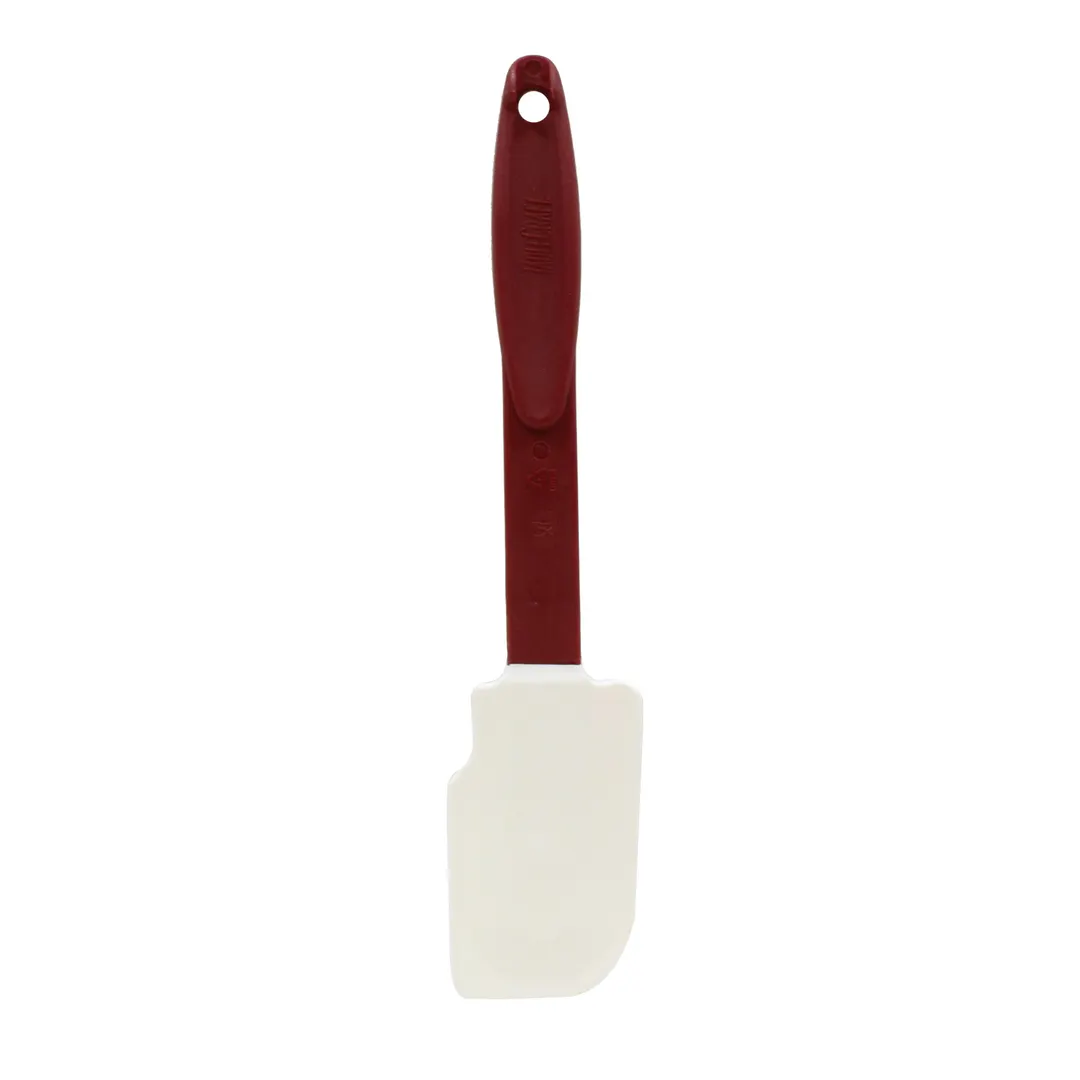 TableCraft 1862 - 10¼" High Heat Spatula, Notched Silicone Blade, Red Handle, 500°F (260°C) - 1/Each