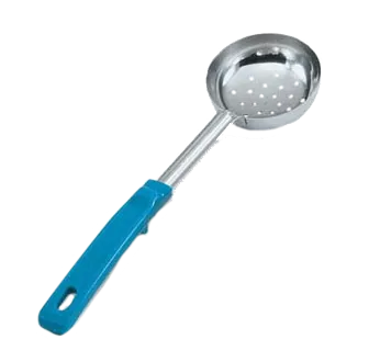 Vollrath 62175 Spoodle 6 Oz Perforated Stainless Spoon Teal Grip ’N Serv Handle, 13-13/16" Length
