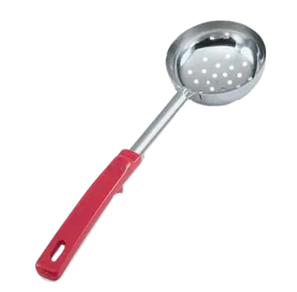 Vollrath 62180 Spoodle Spoon, 8 Oz Perforated Stainless Steel, Orange Grip ’N Serv Handle, 14-1/8"