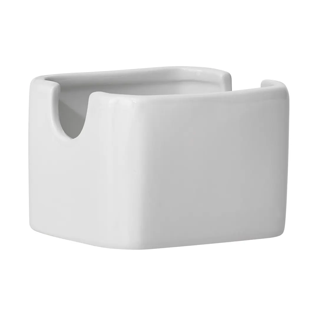 Winco ASD-3 Rectangular Sugar Packet Holder, 3-1/2" L x 2-3/4" W x 2-1/2" H, White Porcelain, 1 Dozen