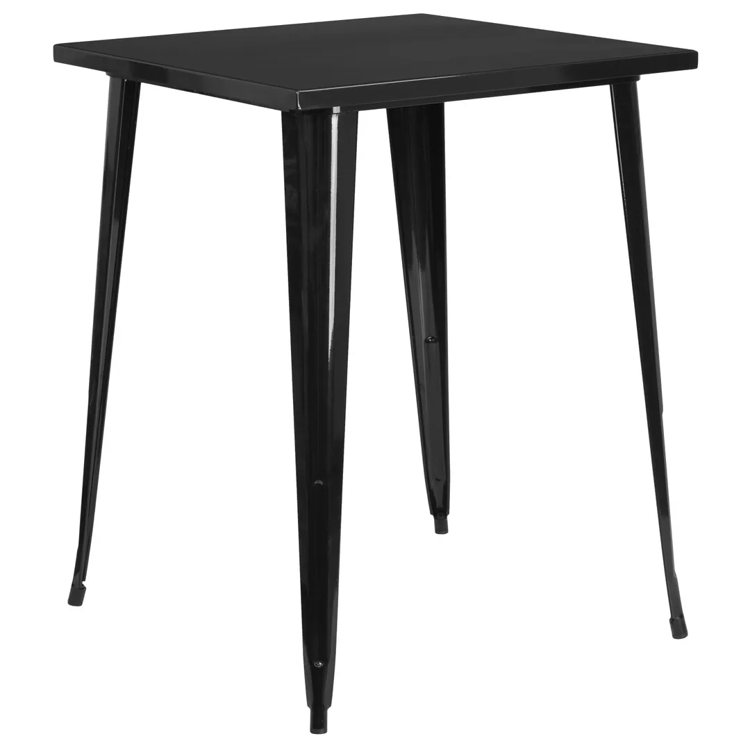 Flash Furniture CH-51040-40-BK-GG 33.25x33.25 Bar Height Table, Black Powder Coat, Metal, Rubber Glides