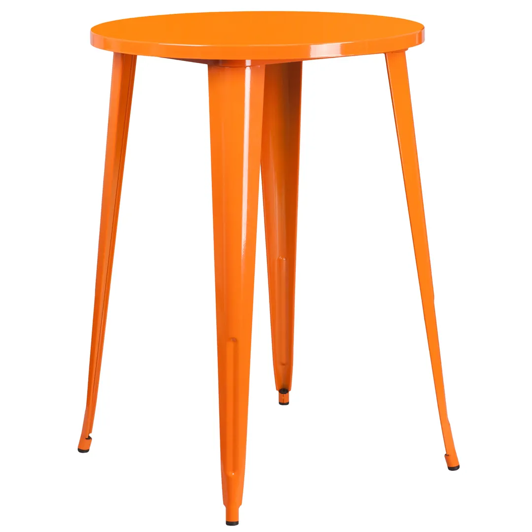 Flash Furniture CH-51090-40-OR-GG 30" Round Bar Height Table, Orange, Metal, Powder Coat Finish