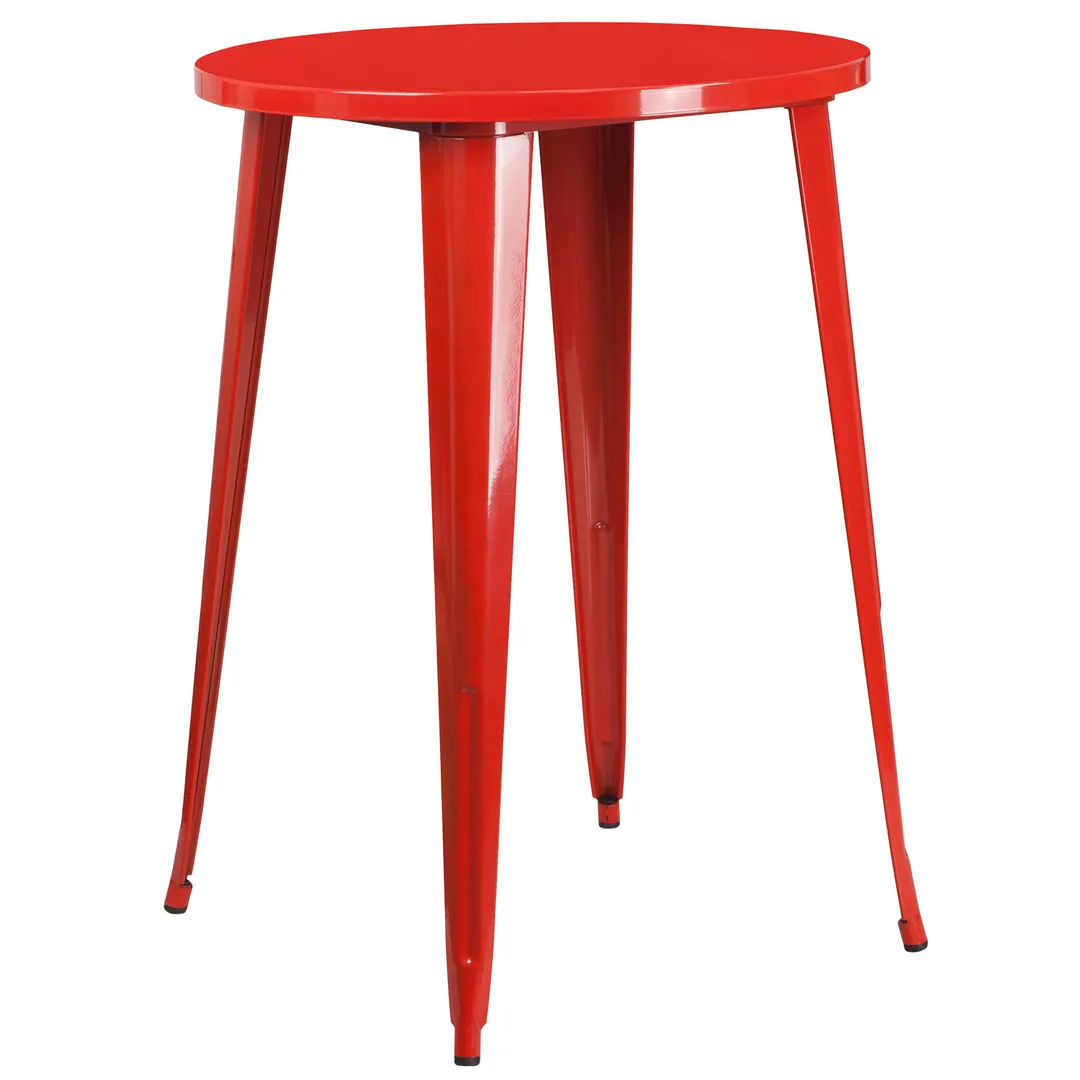 Flash Furniture CH-51090-40-RED-GG 30 Inch Round Bar Height Table, Red Powder Coat Finish, Metal Construction
