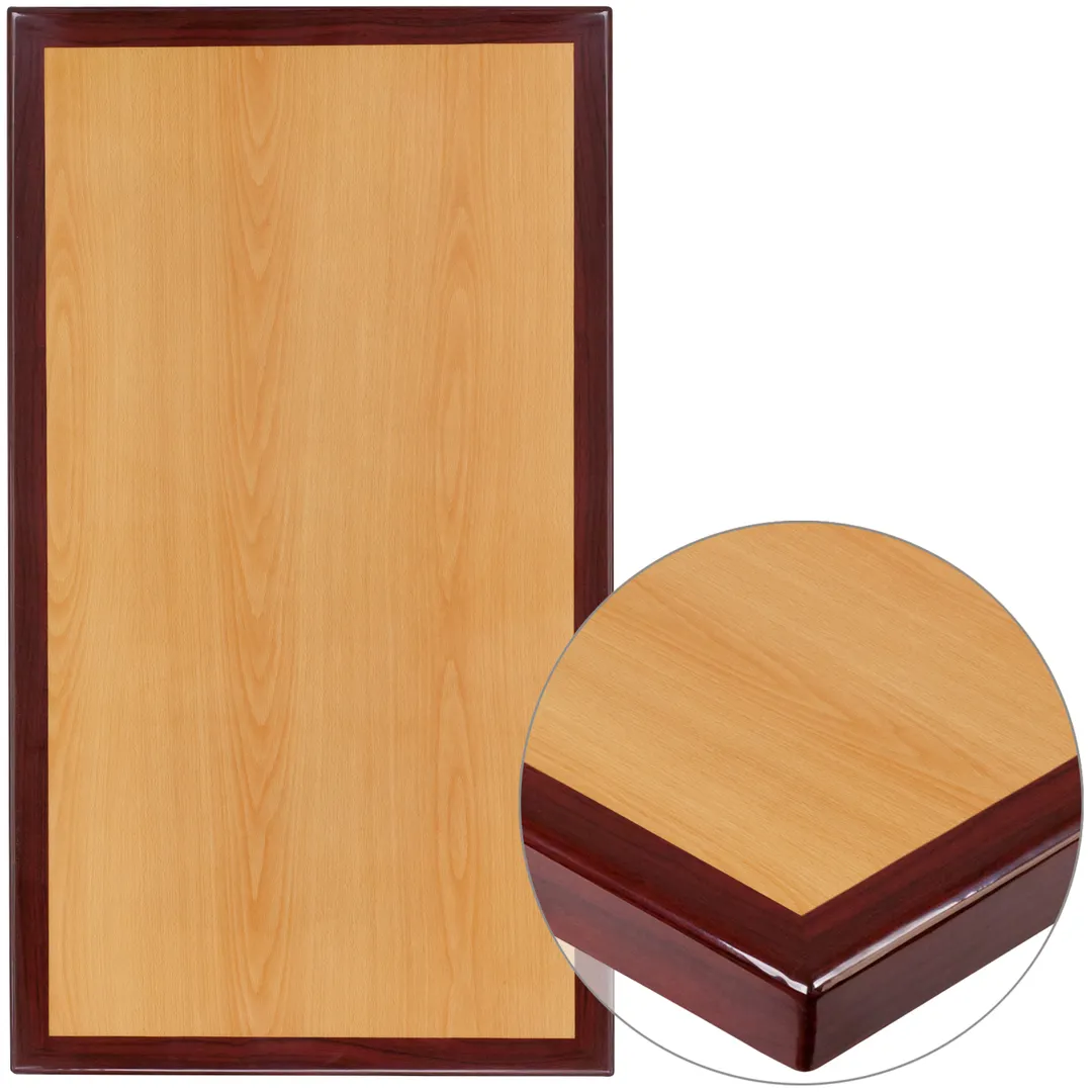 Flash Furniture TP-2TONE-2430-GG Rectangular Table Top, 30"W x 24"D, High Gloss Resin Cherry Finish