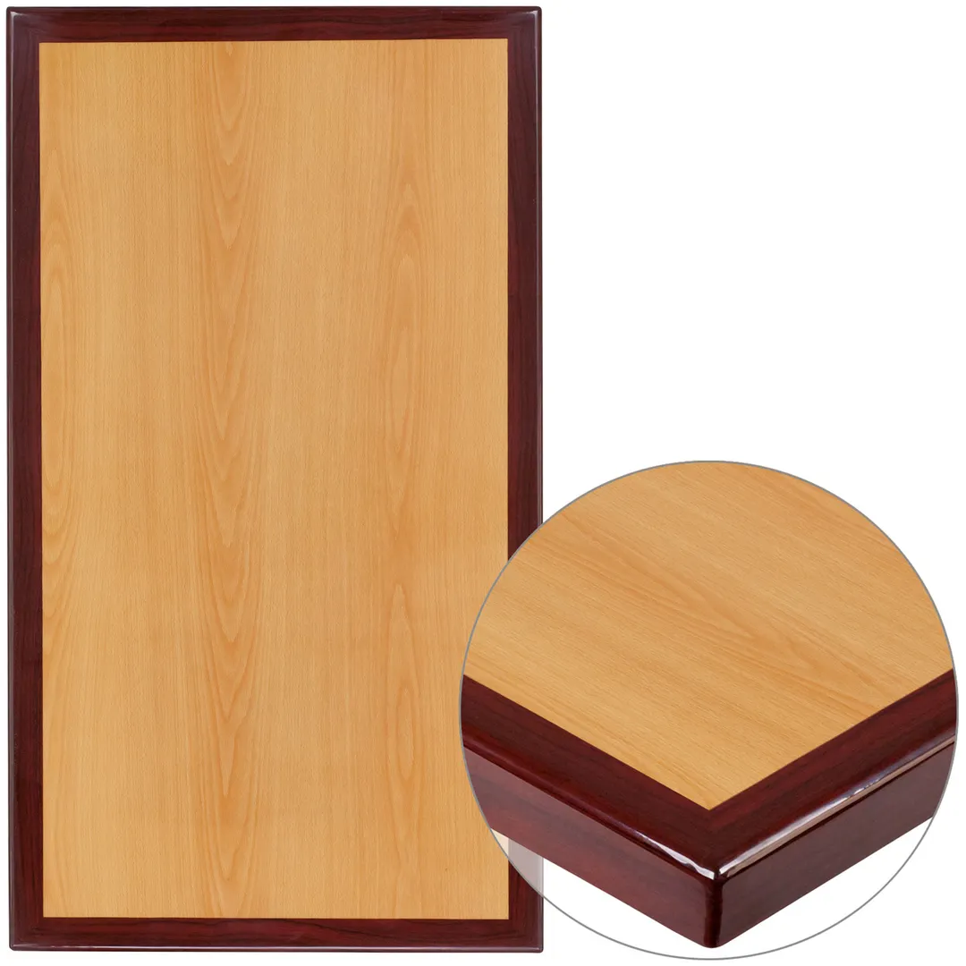 Flash Furniture TP-2TONE-3048-GG Rectangular Table Top, 48"W x 30"D, High Gloss Resin Cherry Finish