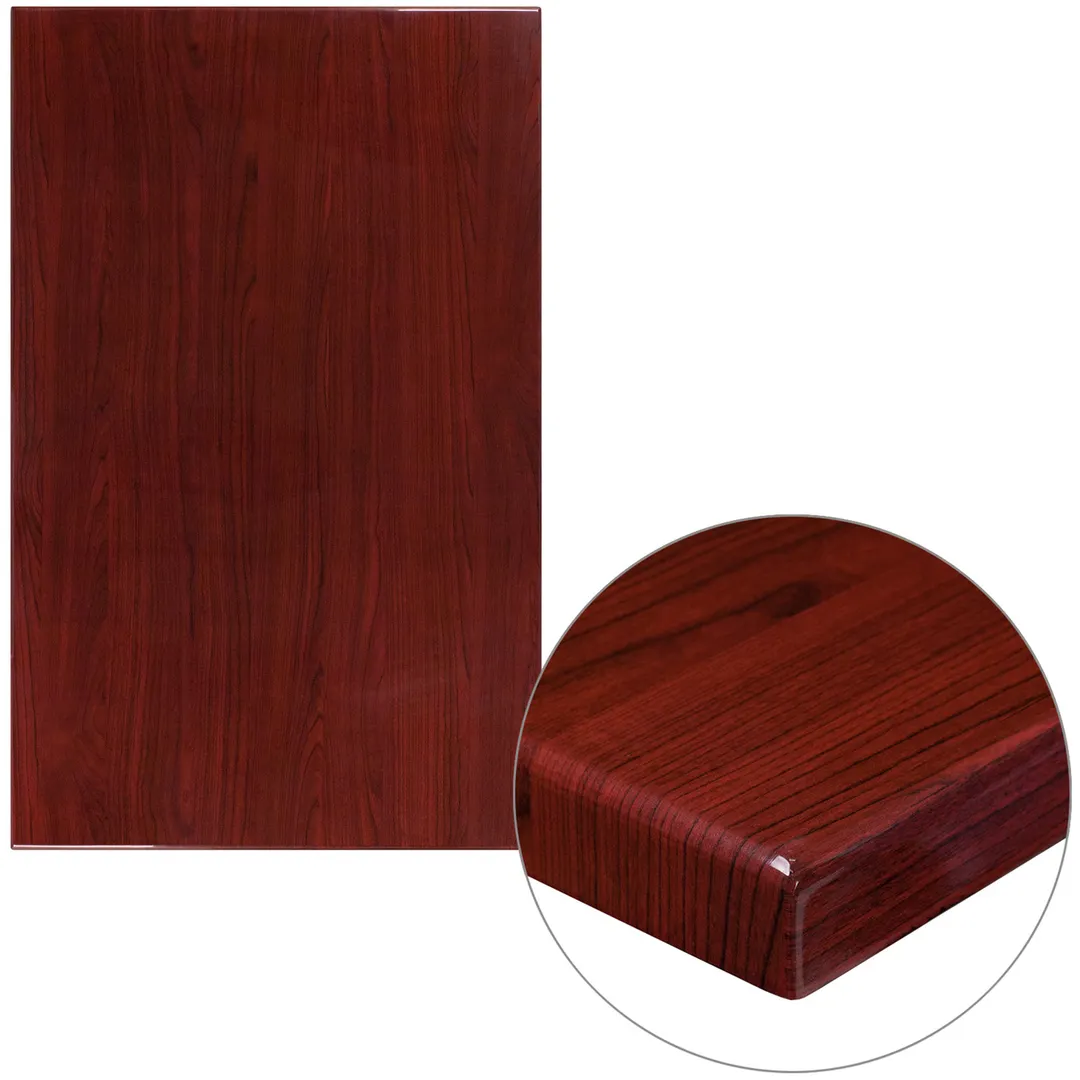 Flash Furniture TP-MAH-3048-GG Rectangular Table Top, 48"W x 30"D, Mahogany Finish, High Gloss Resin