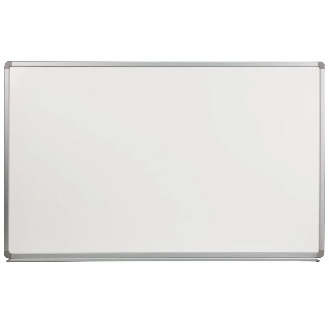 Flash Furniture YU-90X150-POR-GG Magnetic Dry Erase Board 60" x 36" Porcelain Aluminum Frame & Hooks