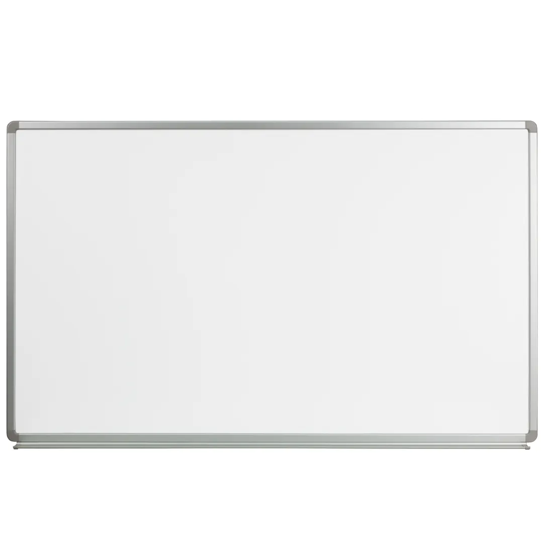Flash Furniture YU-90X150-WHITE-GG Magnetic Dry Erase Board 60" x 36" White Alum Frame Hooks Asm Req