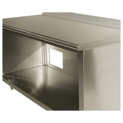 Advance Tabco TA-48 12" X 12" Cut Out For Plumbing In Back Panel or Undershelf