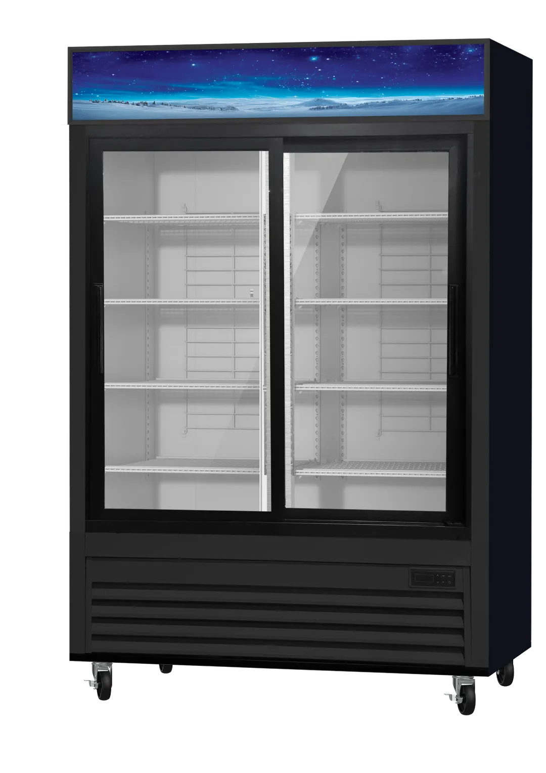 Blue Air BGM47SLB-HC 54" Two-Section Merchandiser Refrigerator, 41 cu ft, Black, R290, LED Lighting