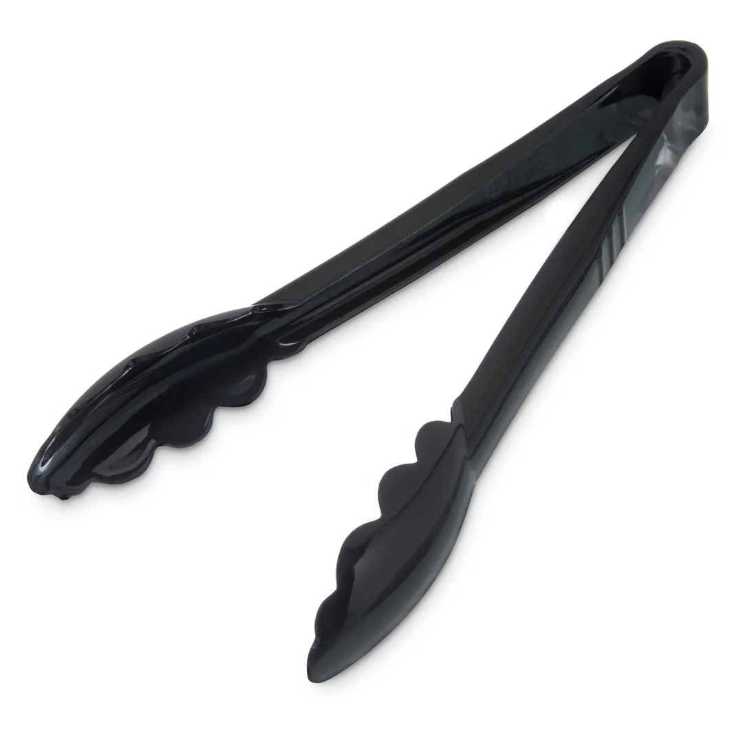 Carlisle 470903 Carly Utility Tongs, 9" Black Plastic, Dishwasher‑Safe, NSF, Made in USA