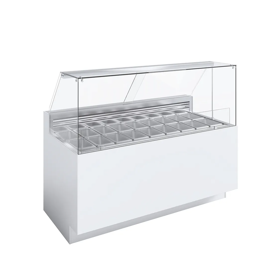 Ciam USA CIAM 6040 SQ8R4UP13GL18I 64" Gelato/Ice Cream Dipping Cabinet w/ Sneeze Guard