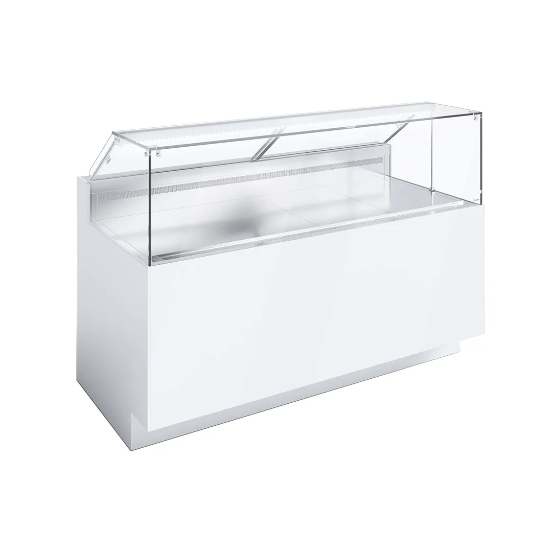 Ciam USA SQ1DR4UP12GL18I 64" Gelato/Ice Cream Dipping Cabinet w/ Sneeze Guard