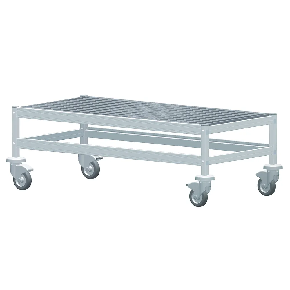 Fermod 1R47A12M Fermostock Mobile Dunnage Rack, 47"W x 14"D x 17"H, 800 lbs, Aluminum, NSF, Louvered
