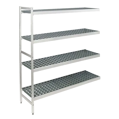 Fermod 4R26A83-E 4-Tier Polymer Shelving Kit, 83"H x 26"W x 14"D, 800 lb Max, Gray Finish, Uprights, NSF Certified