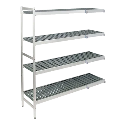 Fermod 4R26B83-CE – 4‑Tier 83”H x 26”W x 18”D Gray Polymer Shelf Kit, 800 lb Capacity, NSF, Aluminum
